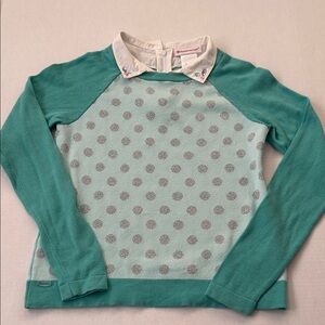 American Girl Teal and Gray Polka Dot Sweater